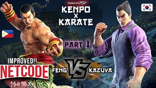 Aggressive Kazuya - Improved Netcode! PH VS KOREA - Tekken 7 - Feng Wei [TiTAN_THOR] VS Kazuya