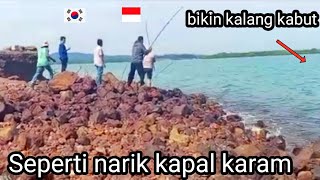 HEBOH BIKIN PANIK‼️ SEPERTI NARIK KAPAL KARAM // TETANGGA SAMPAI MELONGO // SPOT MANCING PINGGIRAN