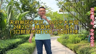 天府新区C学区，205平大平层2梯2户，精装修，500多万门口就是地铁TOD，公园环绕麓湖公园区，三大国企联合打造