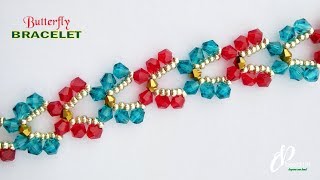 Stunning butterfly 🦋🦋 bicone bracelet | How to make Beaded Bracelet | Beading Tutorial for Beginne