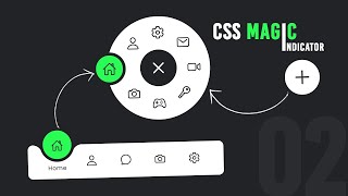 Animated Circular Navigation Menu Magic Indicator using HTML CSS & Javascript