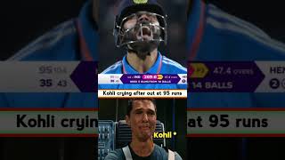 Virat Kohli crying after out at 95 runs | IND vs NZ | #cwc23 #cricketlover