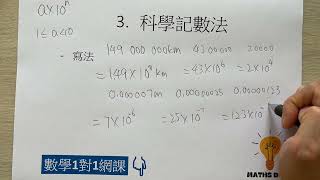 8. 科學記數法的意義 | 科學記數法 | 整數指數律 | 中三 | 數學 | 香港 | 數學1對1網課補習：6737 6368 |