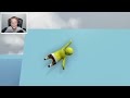 spongebob and patrick doing ice parkour in human fall flat