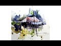 watercolor landscape painting by sikander singh chandigarh india