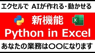 【新機能】Python in Excel で仕事はどう変わる？【業務効率化】【VBAと違うの？】【AI・データ分析ができる？】【とは？】【パイソン・エクセル】