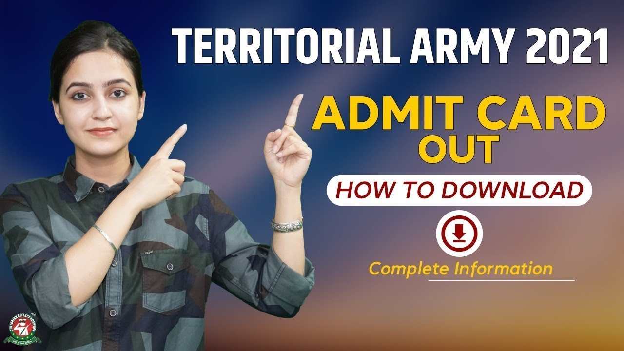 Territorial Army Admit Card Download | Army Ta Admit Card Download | Ta ...