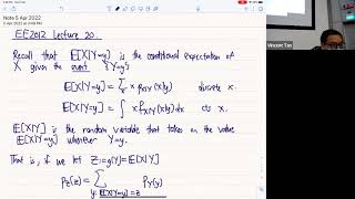 EE2012A - Lecture 20 (Conditional Expectation and Variance Part 2)