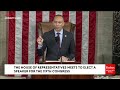 breaking hakeem jeffries presents gavel to mike johnson after reelection as speaker of the house