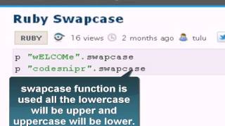 Ruby Tutorial: Ruby Swapcase