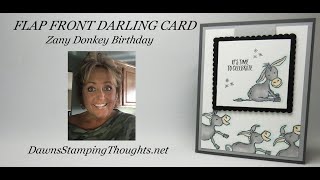 FRONT FLAP DARLING CARD Zany Donkey Birthday