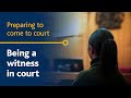 Being a witness in court  - Preparing to come to court