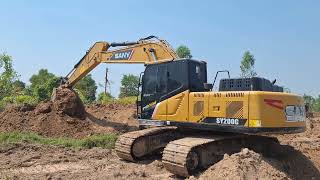 คนขับจัดเต็มอุ้ม SANY SY200C เปิดบ่อใหม่สวิงเร็วใส่ฟันแหลมชมไปบ่นไป excavator