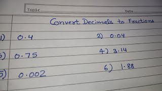 Convert decimals to fractions 🌠 in educational channel by Ritashu ☺️