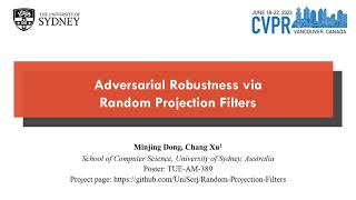 [CVPR 2023] Adversarial Robustness via Random Projection Filters
