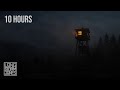 Midnight Fire Tower — Wind Through the Pines & Distant Thunder | Relax • Sleep | 10 Hours