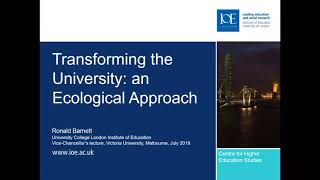 VC's Lecture - Transforming the University: An Ecological Approach