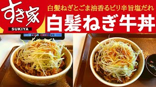 【世界一面白いYouTube・食レポ】すき家 白髪ねぎ牛丼・季節のひじき煮