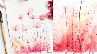 Easiest & Quickest Loose Watercolour Florals For Beginners! | Tutorial Step by Step