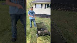 Lawn Sweeper Review #lawncaretips #leafcleanup #productreview