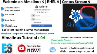 Webmin Install,configure test on Almalinux 9 | RHEL 9 | CentOS Stream 9 | Easy IT