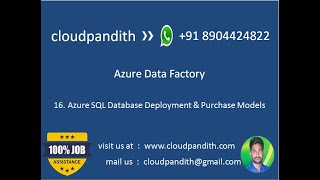 Azure Data Factory || Creating Your First Azure SQL Database ||Deployment Models ||Purchasing Models