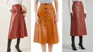 MIND BLOWING ATTRACTIVE AMAZING TRENDY LEATHER SKIRT DESIGN AND UNIQUE IDEAS FOR LADIES