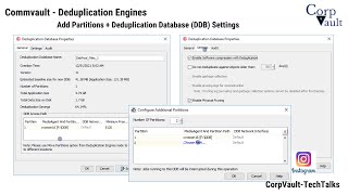 #Commvault - Deduplication Engines (DDB) - Add Partition(s) + DDB Settings  - Part07