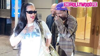 Rihanna & ASAP Rocky Tell Paparazzi To Stop Shooting While Heading To A Late Night Meeting In N.Y.