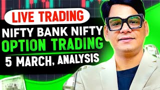 🔴 05 March Nifty live trading, bank nifty trading, #optionstrading bankniftylivetrading