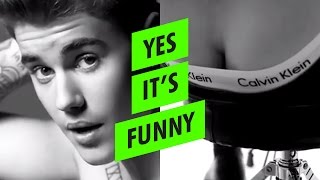 Justin Bieber drumming FAIL - Calvin Klein 'My Hands Hurt'