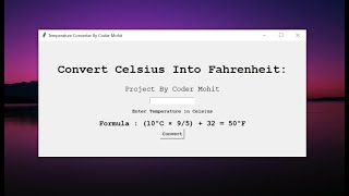 Temperature Converter Using Python With Full Source Code by Coder Mohit