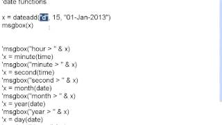 VBScript 4 Dates