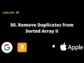 leetcode 80 | Remove Duplicates from Sorted Array II