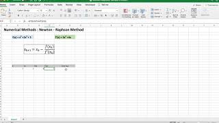 Newton Raphson Method - Numerical Methods [Excel]