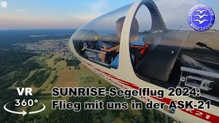 SUNRISE Segelflug mit der ASK 21 in 360° und 4K - 2024