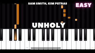 Sam Smith ft. Kim Petras - Unholy (Easy piano version) tutorial