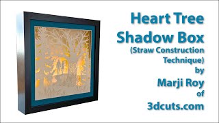 Heart Tree Shadow Box with straws by 3dcuts.com