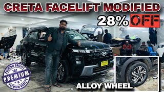 CRETA FACELIFT MODIFIED 2025✅ 28% DISCOUNT ON HYUNDAI GENUINE🔥 ALLOY WHEELS 🔥#cretafacelift2024