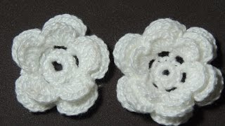 Flores de crochê - Flor de crochê Básica Modelo 2 (Canhotas) Flores de crochê - Flor de crochê Básica Modelo 2 (Canhotas)