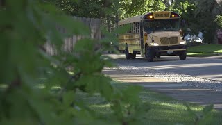 Wilson Elementary students take bus to temporary school