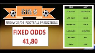 FRIDAY BIG 6 FOOTBALL PREDICTIONS FOR TODAY  -FIXED BETTING ODDS - HIGH SOCCER TIPS - BETTING GAMES