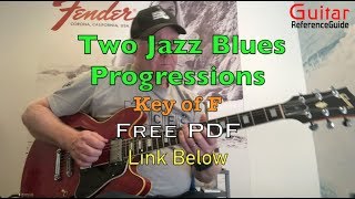 Two Jazz Blues Chord Progressions in F