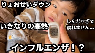 【高熱】朝方いきなり始まった高熱。１日中ダウンのりょおせい。