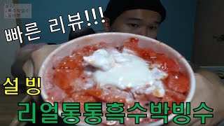 딸기 맛??? 수박 맛??? 설빙 신메뉴 리얼통통 흑수박 빙수 리뷰 맛밤TV 먹방 리뷰 mukbang korea eating show review