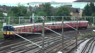 (HD) A pair of SWT Class 455s approach Wimbledon heading south