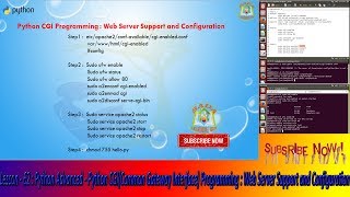 Lesson - 62 : Python Advanced - Python CGI Programming : Web Server Support and Configuration