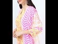 vishudh women pink printed kurta with trousers u0026 with dupatta fashion online shopping shorts