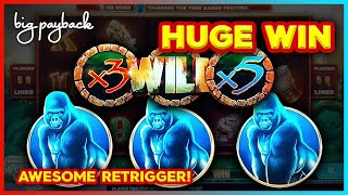 Rare Game → SHOCKING HUGE WIN! King Of The Jungle Slot - RETRIGGER!