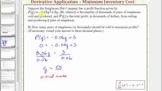Ex: Derivative Application - Maximize Profit